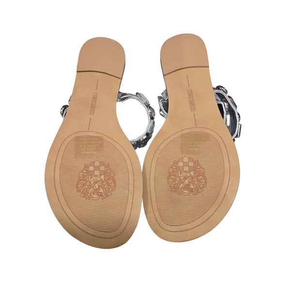 Vince Camuto Metallic Steel Jeweled Sandal - New in Box - Picture 2 of 7